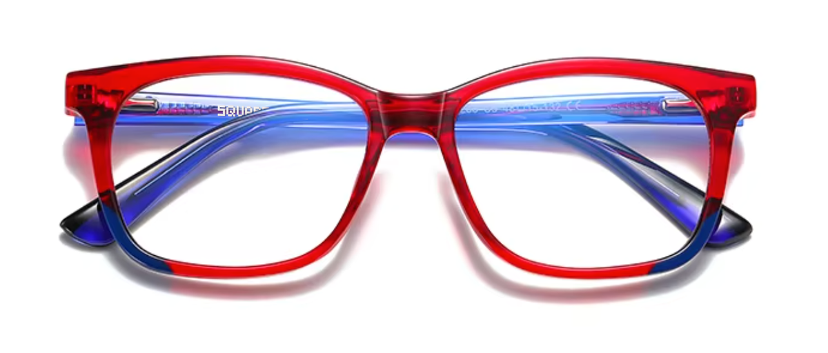 Amsterdam glasses in Cherry Red — front view