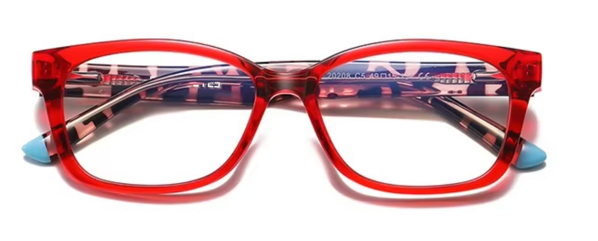 Bondi glasses in Cherry Red — front view