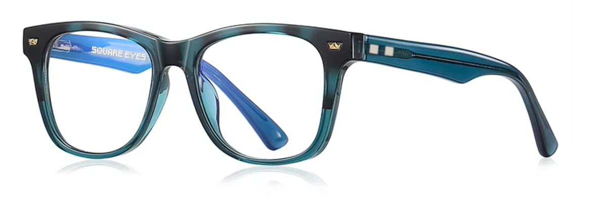 Brooklyn glasses in Teal — angled view