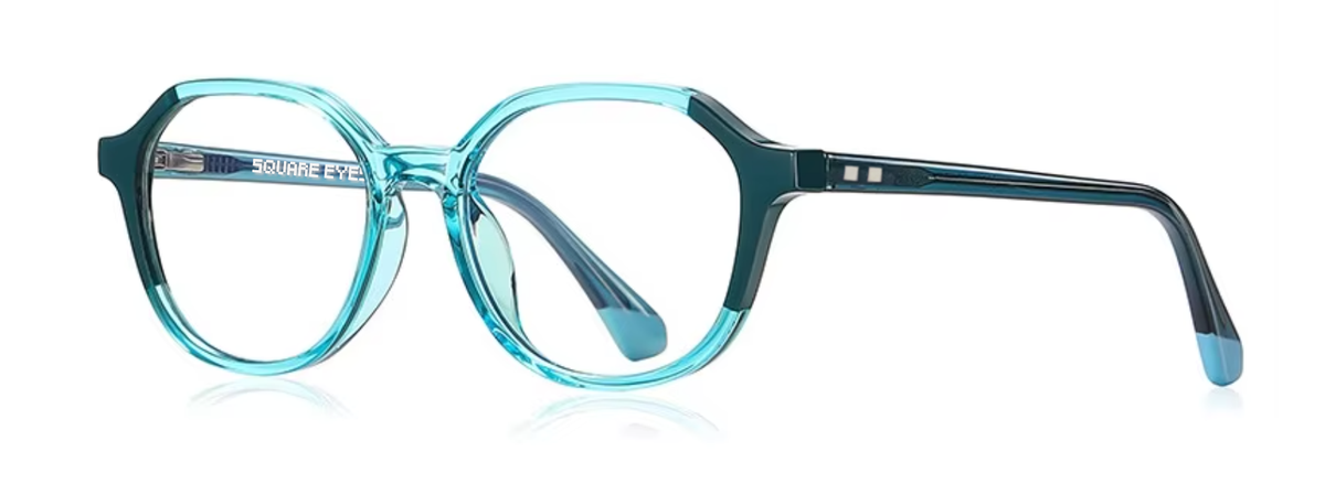 Copenhagen glasses in Aqua — angled view