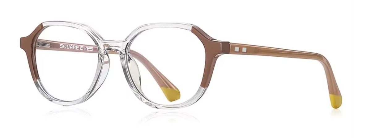 Copenhagen glasses in Clear/Brown — angled view