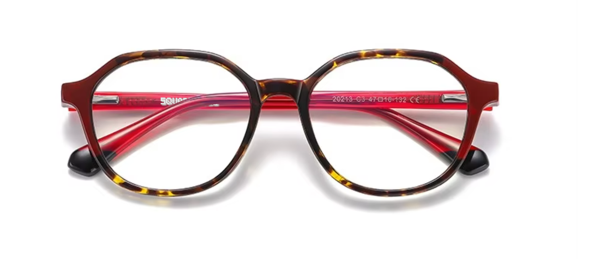 Copenhagen glasses in Red/Tortoiseshell — front view