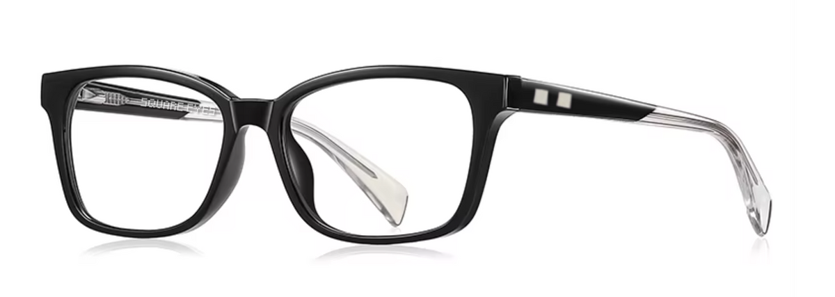 Oslo glasses in Black/Clear — angled view