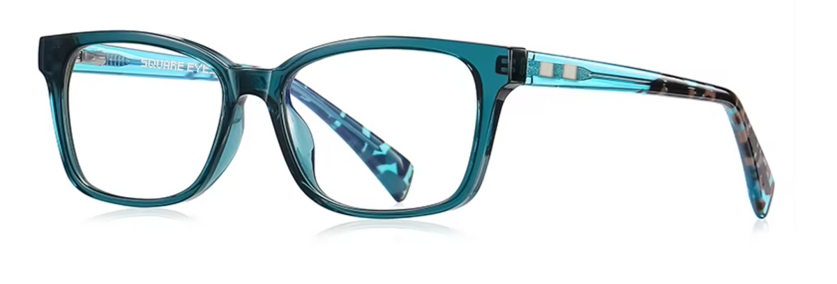 Oslo glasses in Teal — angled view