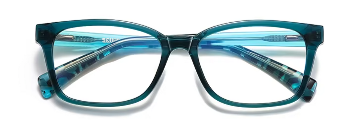 Oslo glasses in Teal — front view