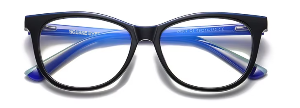 Paris glasses in Black/Blue — front view