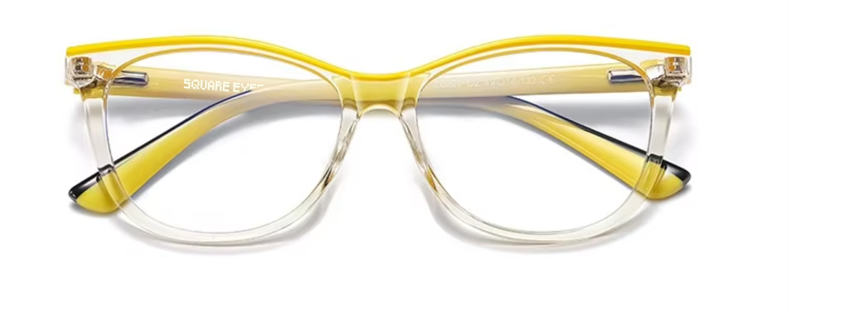Paris glasses in Clear/Yellow — front view