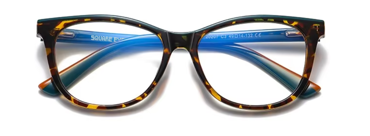 Paris glasses in Tortoiseshell/Teal — front view