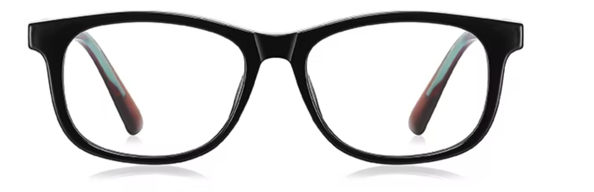 Rio glasses in Black/Teal — front view