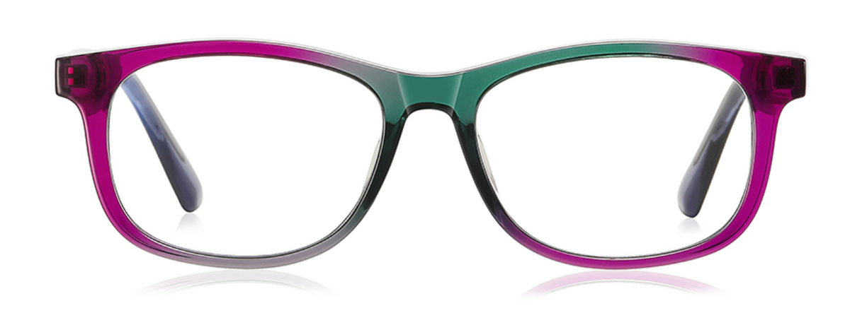 Rio glasses in Purple/Green — front view