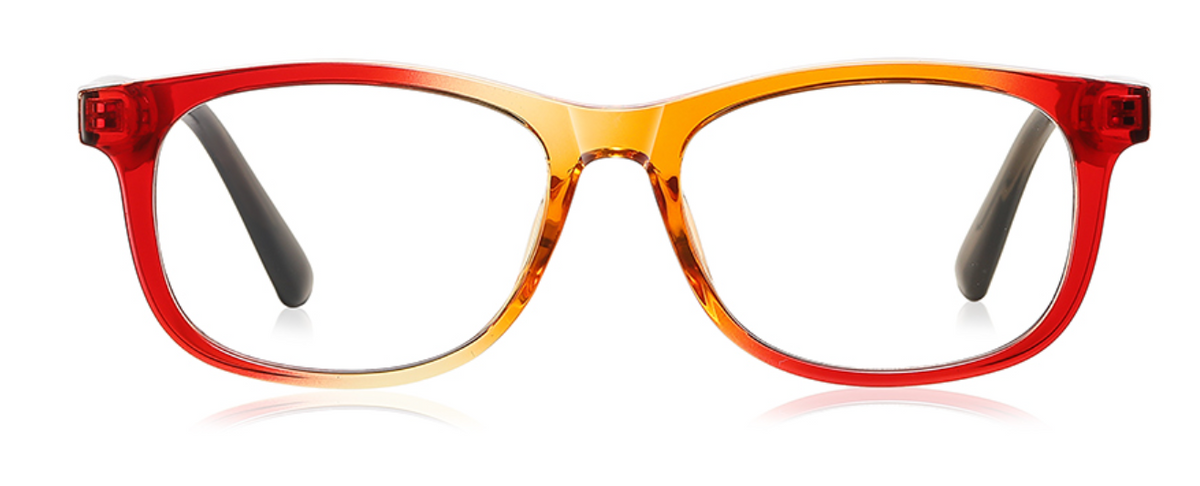 Rio glasses in Red/Amber — front view