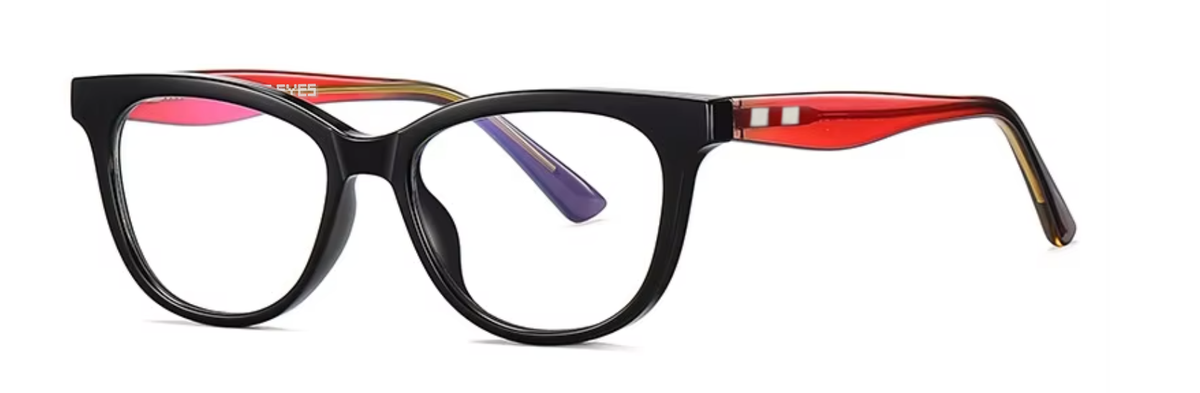 Seoul glasses in Black/Red — angled view
