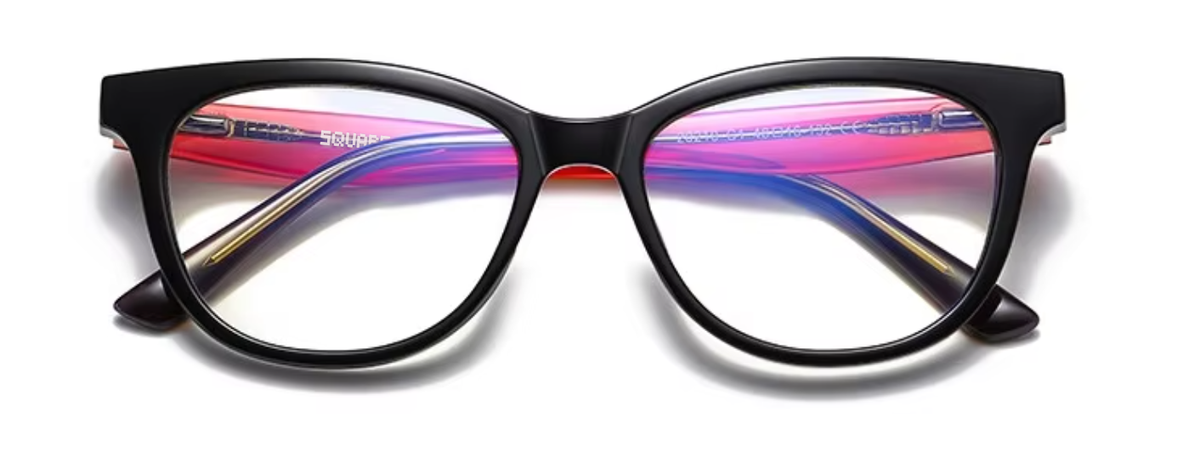 Seoul glasses in Black/Red — front view