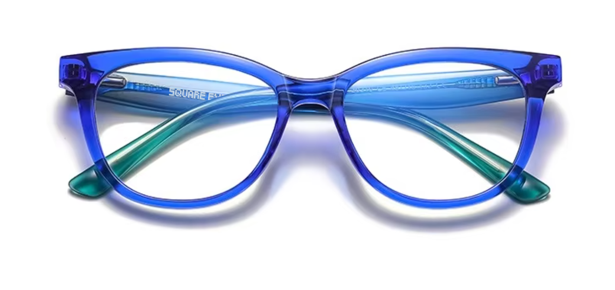 Seoul glasses in Blue/Teal — front view