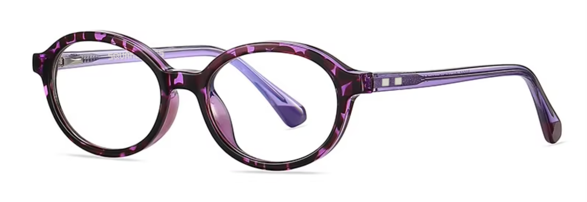 Shanghai glasses in Purple/Tortoiseshell — angled view