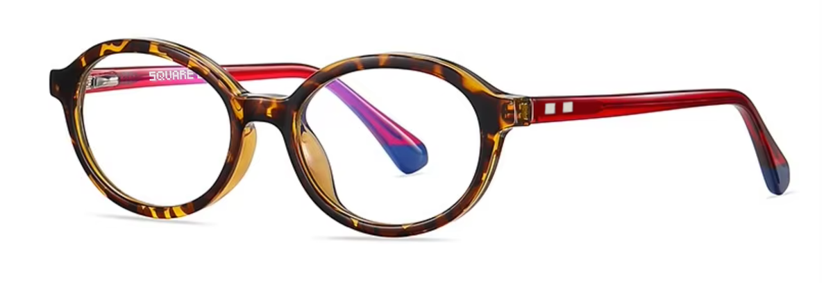 Shanghai glasses in Tortoiseshell/Red — angled view