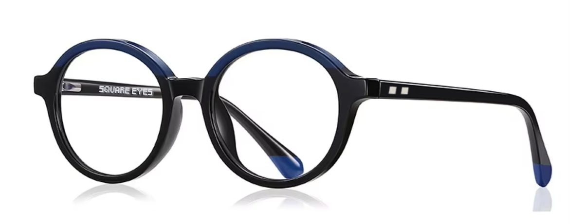Tokyo glasses in Black/Blue — angled view
