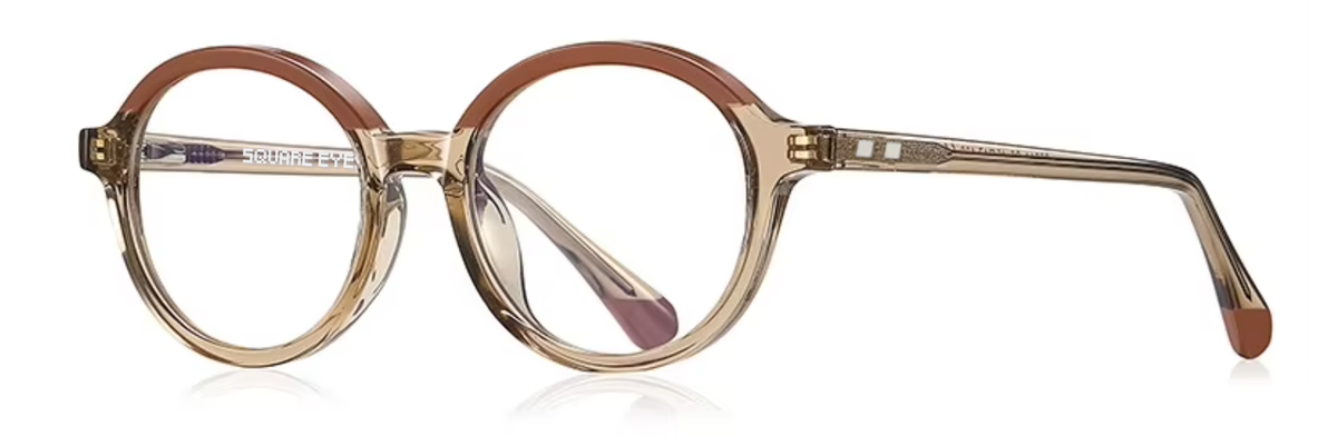 Tokyo glasses in Champagne/Brown — angled view