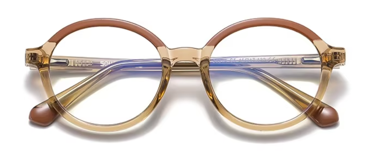 Tokyo glasses in Champagne/Brown — front view