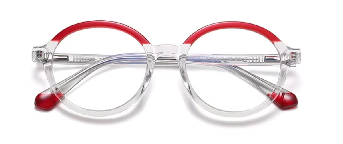 Tokyo glasses in Clear/Red — front view
