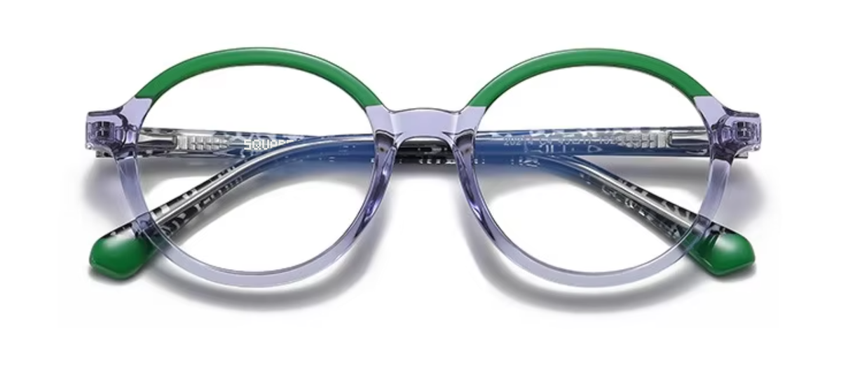Tokyo glasses in Lilac/Green — front view