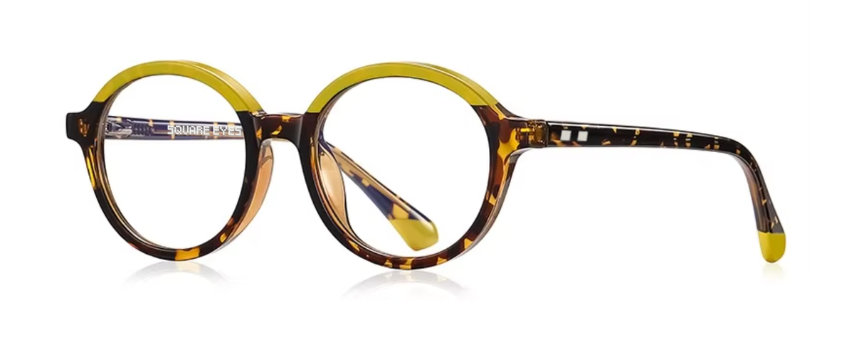 Tokyo glasses in Tortoiseshell/Yellow — angled view